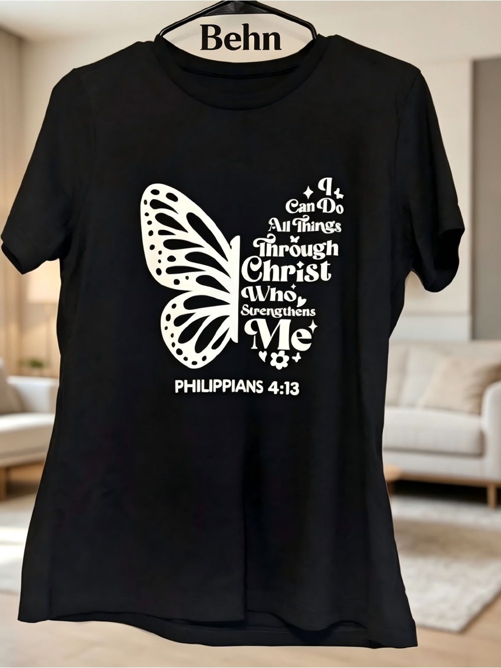 Philippians 4:13 Scripture "Through Christ Who Strengthens Me" Casual T-Shirt